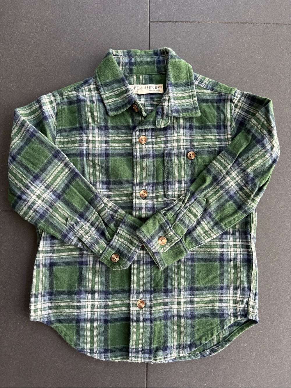 Hope & Henry organic cotton flannel button down, XXS (4)